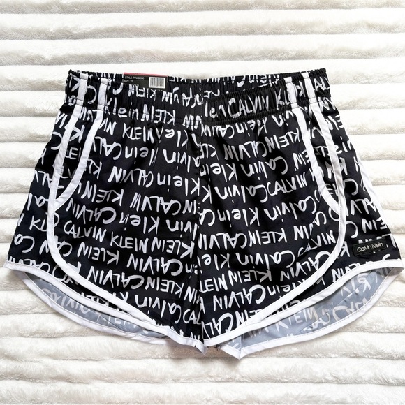 Calvin Klein Athletic Performance Shorts Black and White Logo Women’s XS NWT - Picture 1 of 8